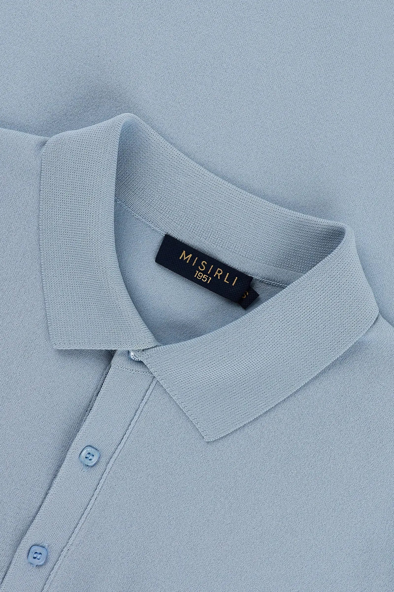 Açık Mavi Polo Yaka Triko Erkek T-Shirt