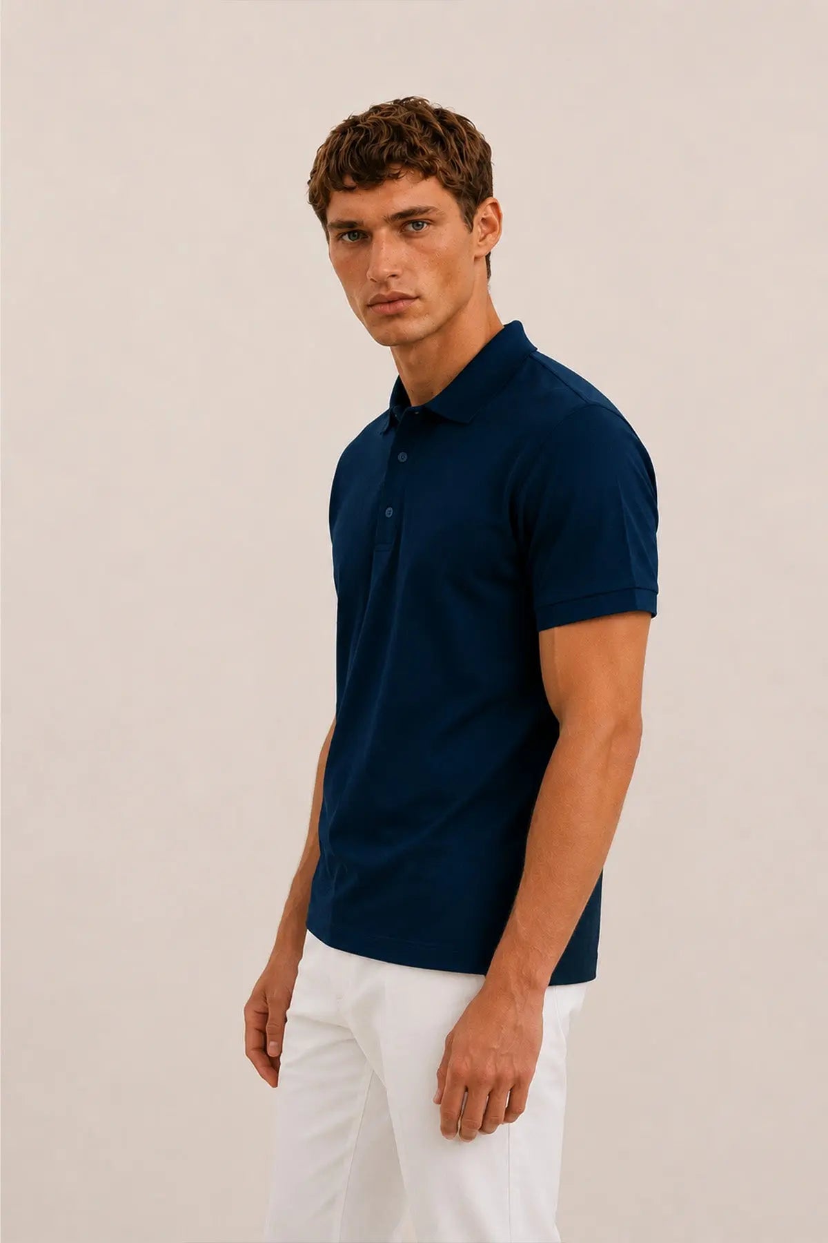 Lacivert Polo Yaka Triko Erkek T-Shirt  Mısırlı 1951