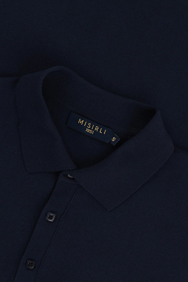 Lacivert Polo Yaka Triko Erkek T-Shirt