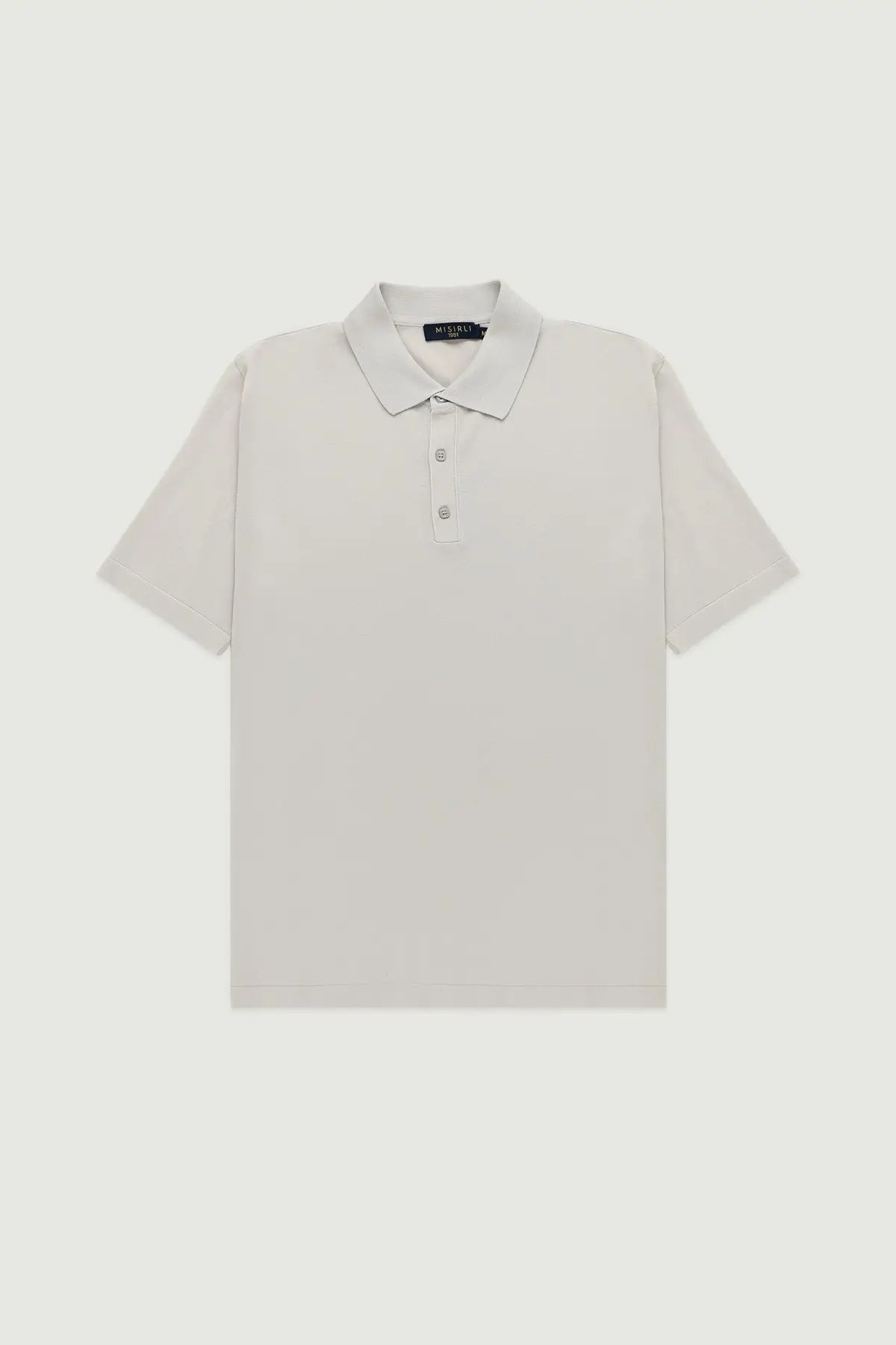 Açık Gri Polo Yaka Triko Erkek T-Shirt  Mısırlı