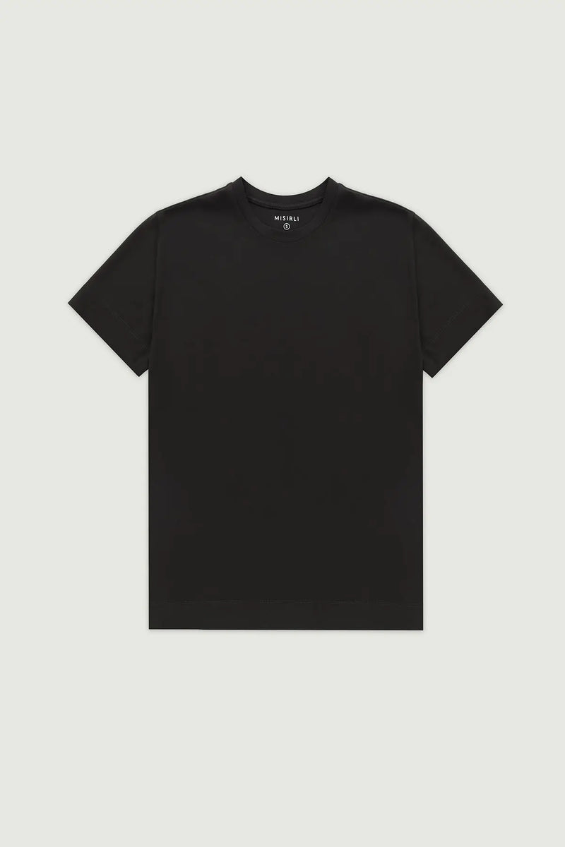 Siyah Kısa Kollu Örme Erkek T-Shirt