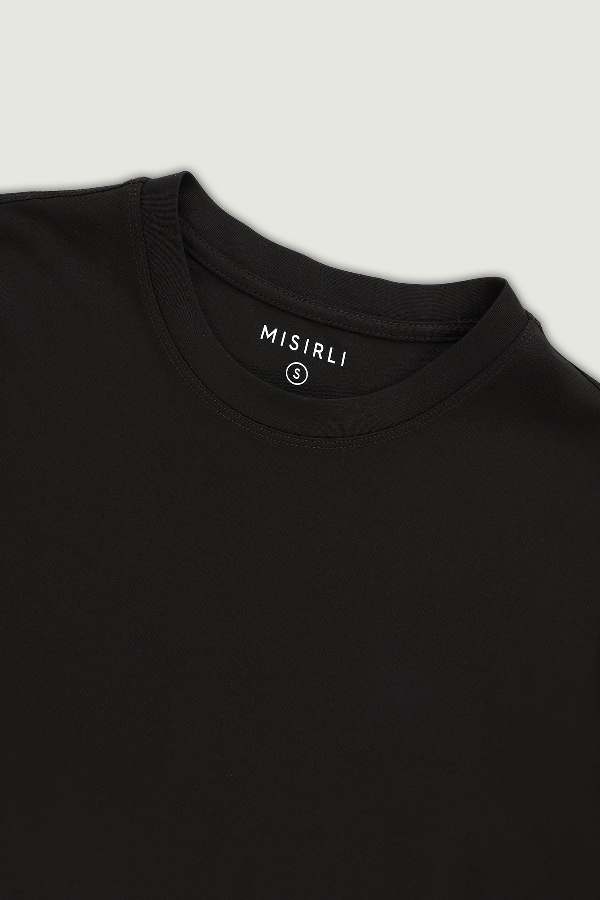Siyah Kısa Kollu Örme Erkek T-Shirt  Mısırlı