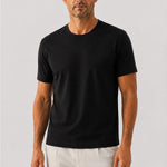 Siyah Kısa Kollu Örme Erkek T-Shirt  Mısırlı