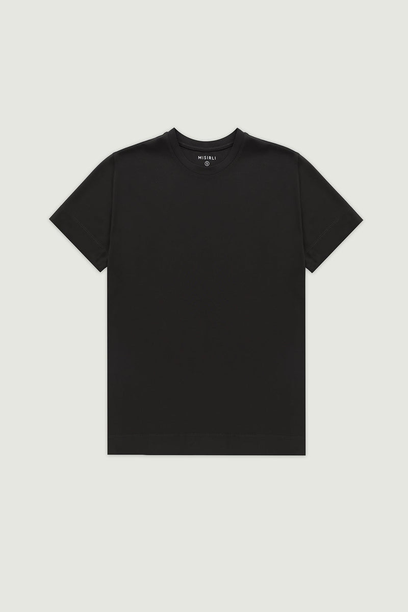 Siyah Kısa Kollu Örme Erkek T-Shirt