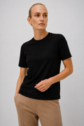Siyah Bisiklet Yaka Kadın T-Shirt