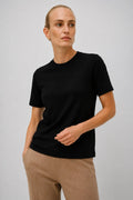 Siyah Bisiklet Yaka Kadın T-Shirt