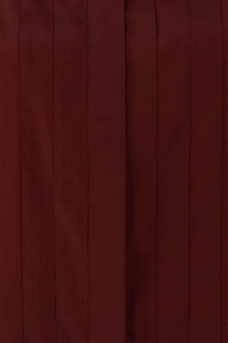 Bordo Pilise Detaylı Kadın Gömlek