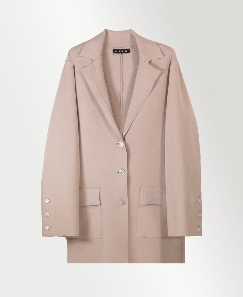 Camel Triko Kadın Blazer Ceket  Mısırlı