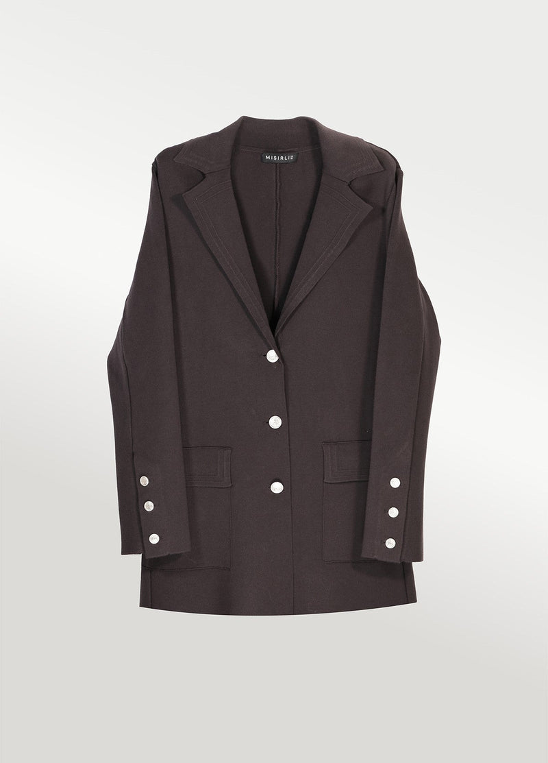 Acı Kahve Triko Kadın Blazer Ceket  Mısırlı
