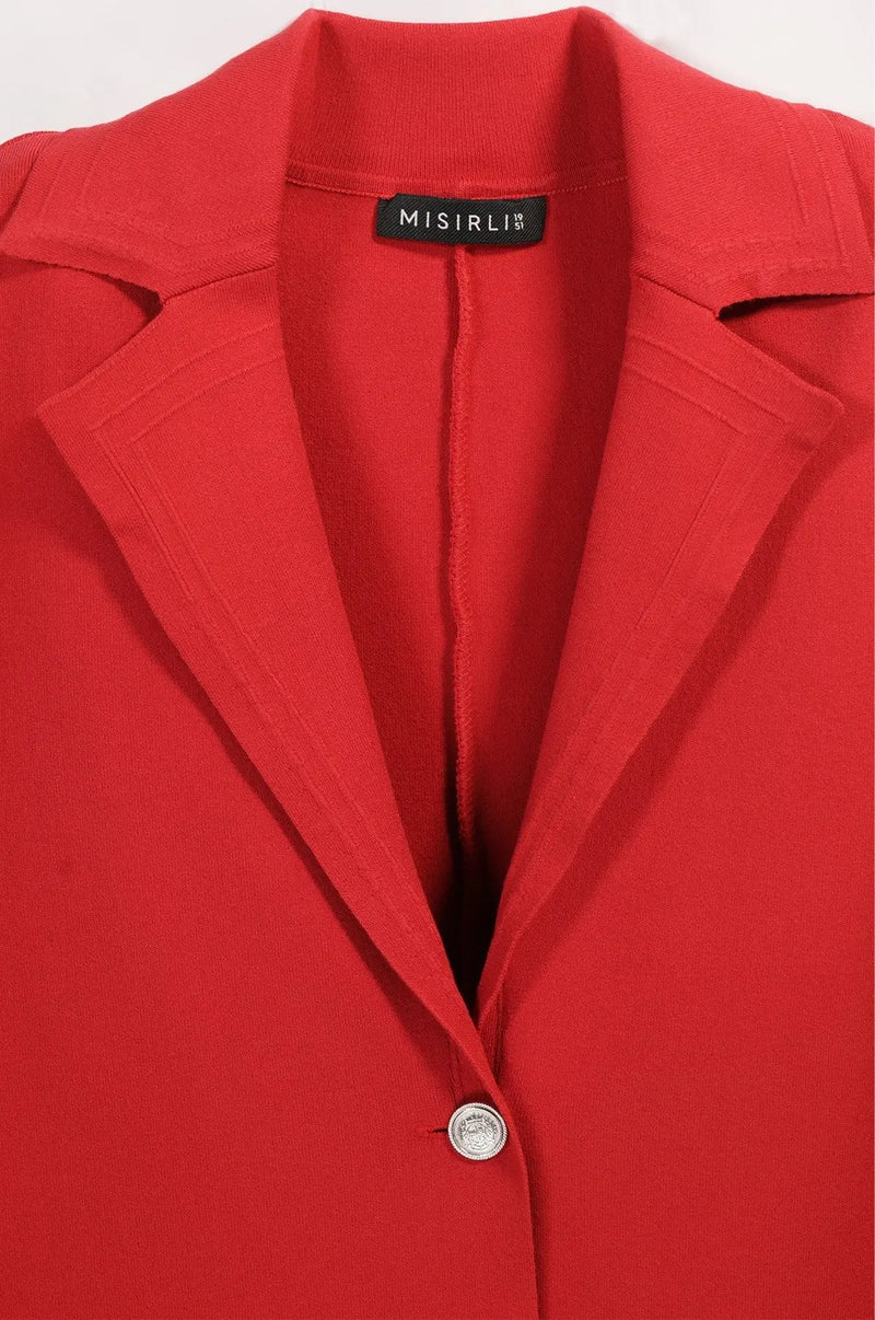 Kırmızı Triko Kadın Blazer Ceket  Mısırlı 1951