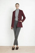 Mürdüm Triko Kadın Blazer Ceket