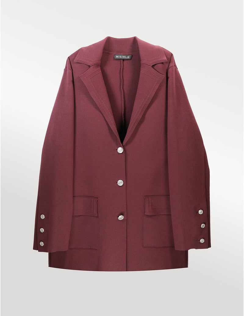 Mürdüm Triko Kadın Blazer Ceket  Mısırlı