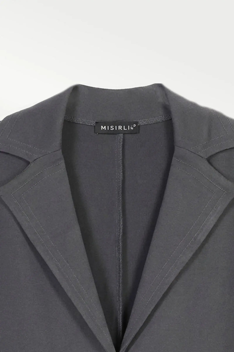Koyu Gri Triko Kadın Blazer Ceket  Mısırlı