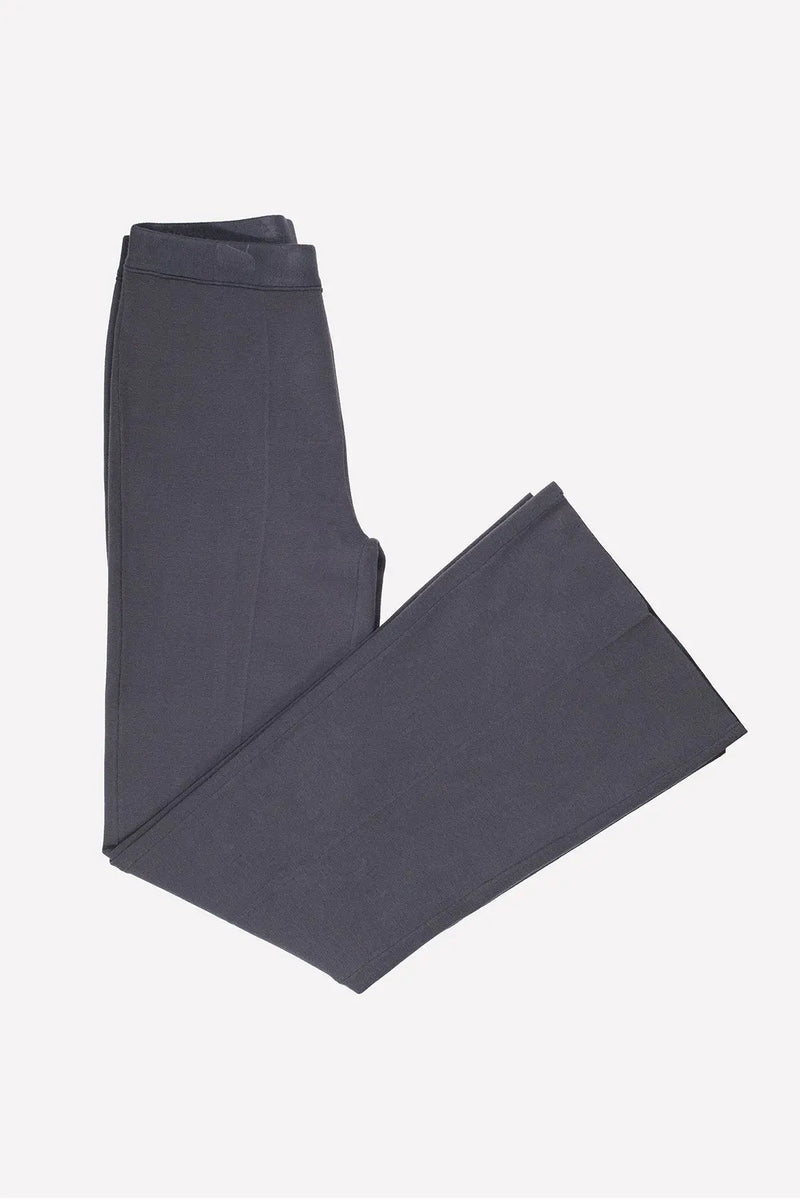 Koyu Gri Geniş Paça Crop Kadın Pantolon  Mısırlı