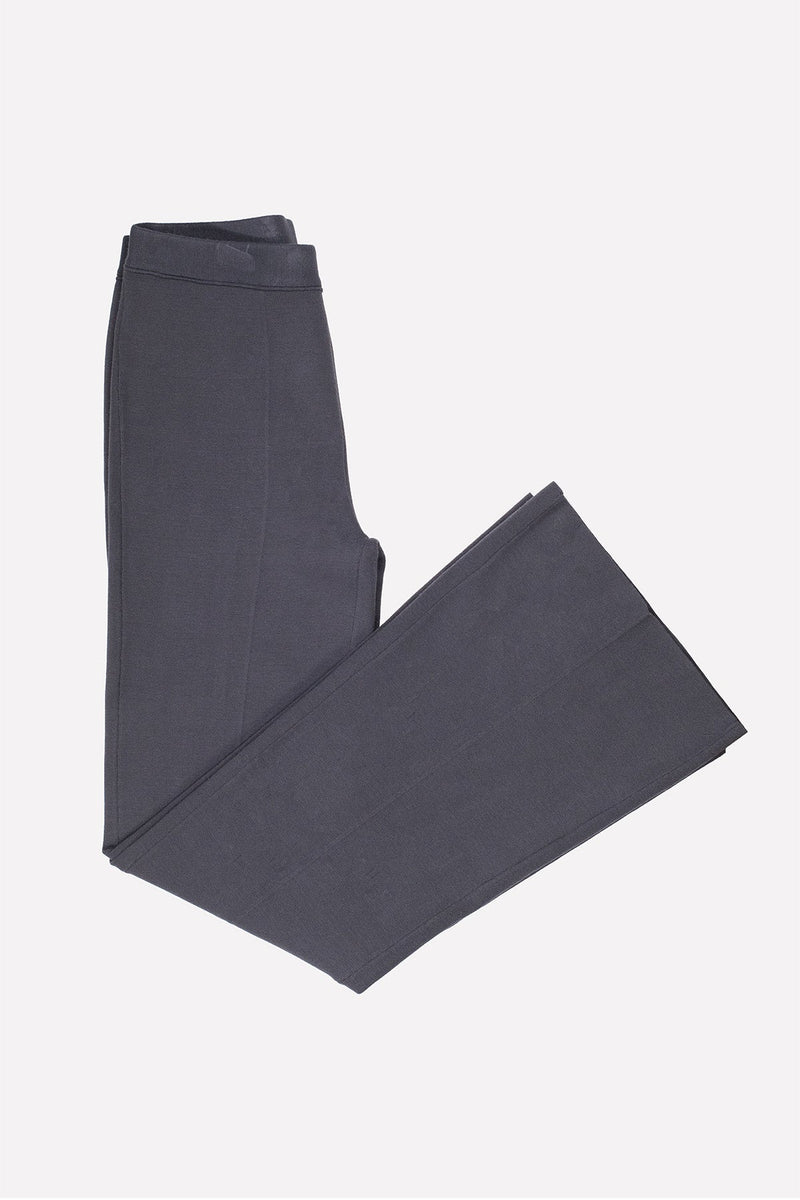 Koyu Gri Geniş Paça Crop Kadın Pantolon  Mısırlı