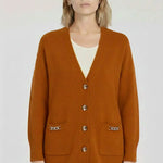 Kiremit Zincir Aksesuarlı Kadın Hırka  Mısırlı 1951