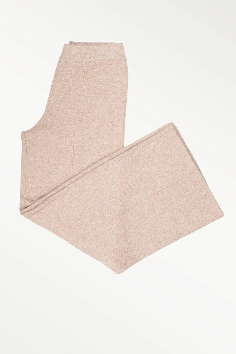 Camel Nervürlü Bol Paça Kadın Pantolon  Mısırlı