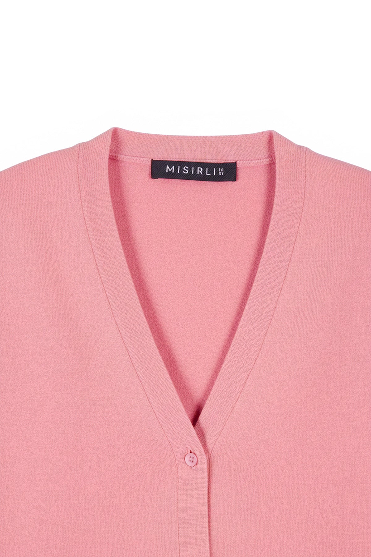 Pembe Düğme Detaylı Kadın Hırka  Mısırlı