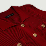 Bordo Fitilli Gold Düğmeli Uzun Elbise  Mısırlı 1951