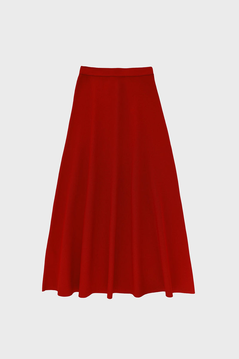 Bordo Evaze Midi Etek