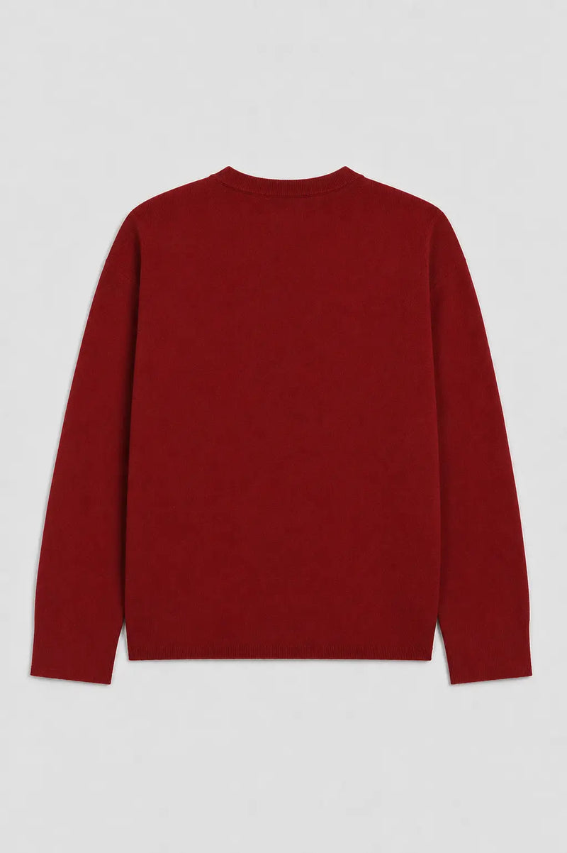 Bordo Düğmeli Oversize Kadın Hırka  Mısırlı 1951