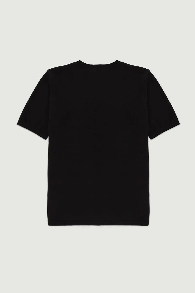 Siyah Kısa Kollu Triko Kadın T-Shirt