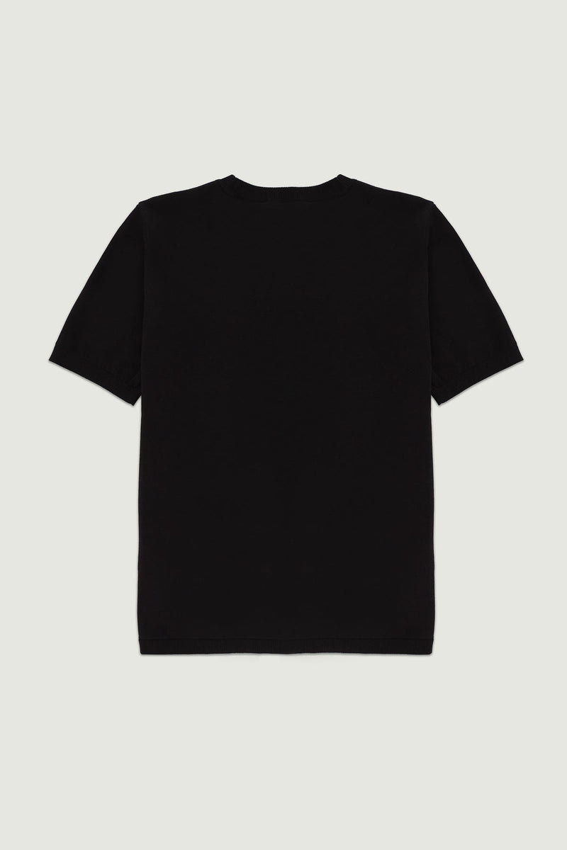 Siyah Kısa Kollu Triko Kadın T-Shirt  Mısırlı