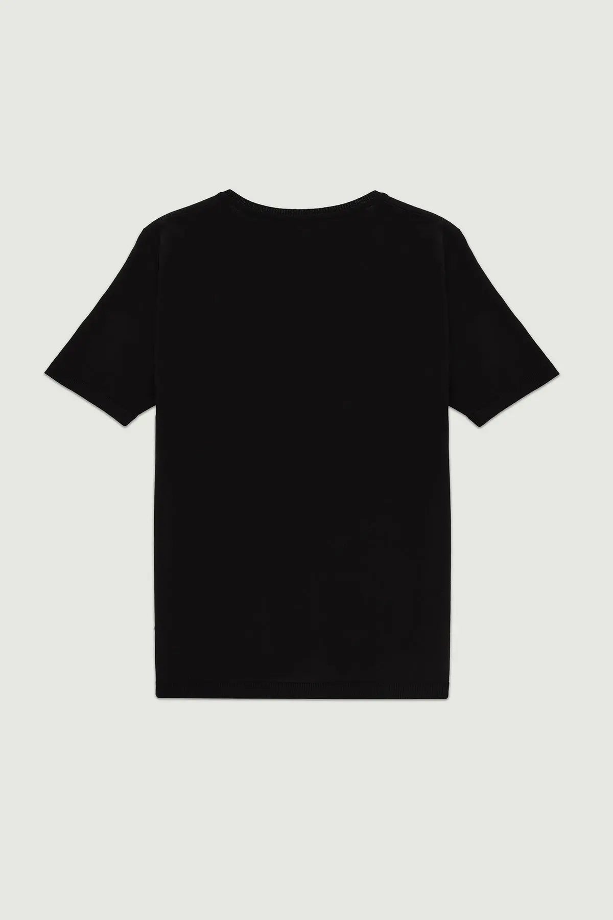 Siyah V Yaka Triko Kadın T-Shirt  Mısırlı