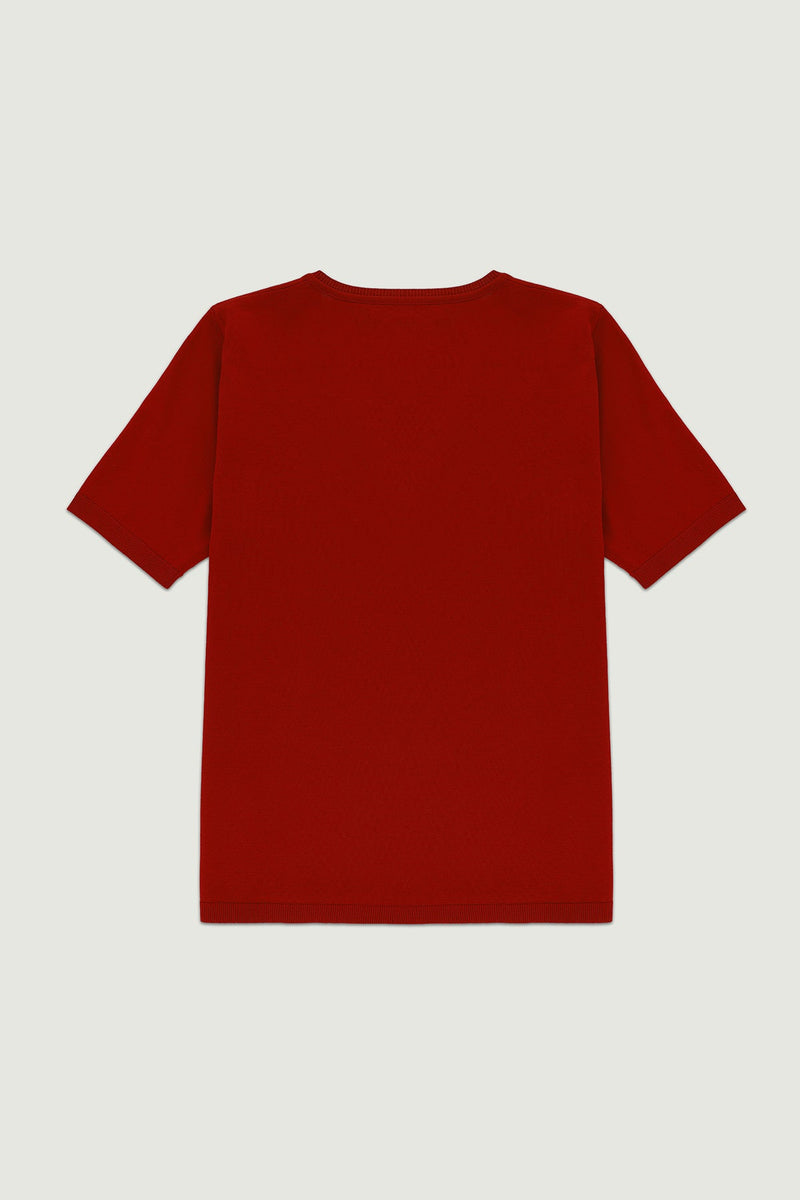 Bordo V Yaka Triko Kadın T-Shirt  Mısırlı
