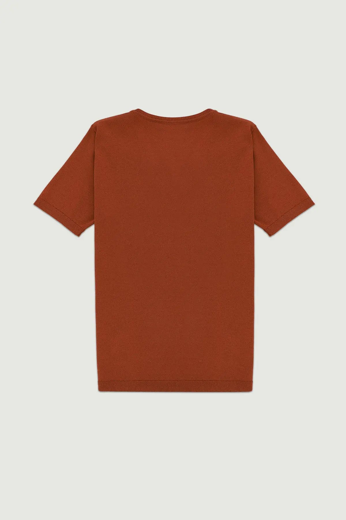 Kızıl Kil V Yaka Triko Kadın T-Shirt  Mısırlı