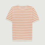Ekru Şeftali Çizgili Kadın T-Shirt  Mısırlı