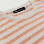 Ekru Şeftali Çizgili Kadın T-Shirt  Mısırlı