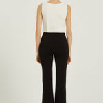 Siyah Nervürlü Flare Kadın Pantolon  Mısırlı