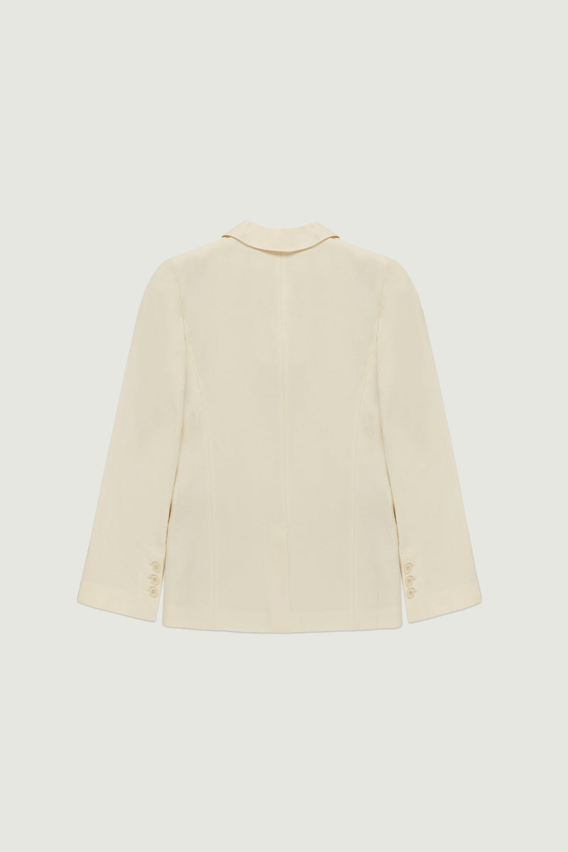 Ekru Çift Düğmeli Kadın Blazer Ceket  Mısırlı