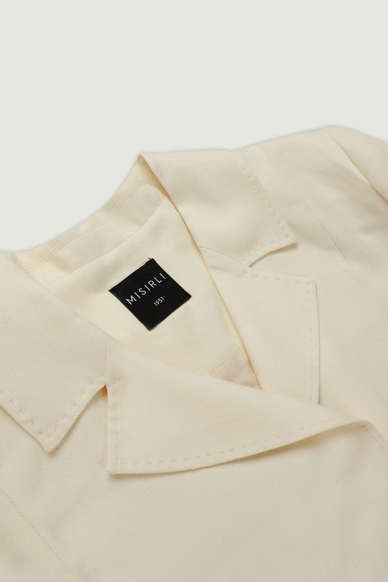 Ekru Çift Düğmeli Kadın Blazer Ceket  Mısırlı