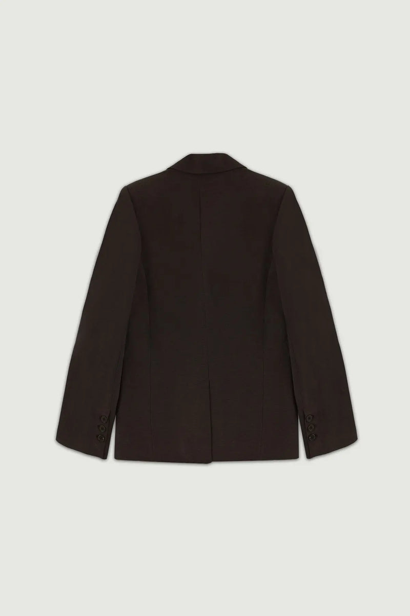 Acı Kahve Çift Düğmeli Kadın Blazer Ceket