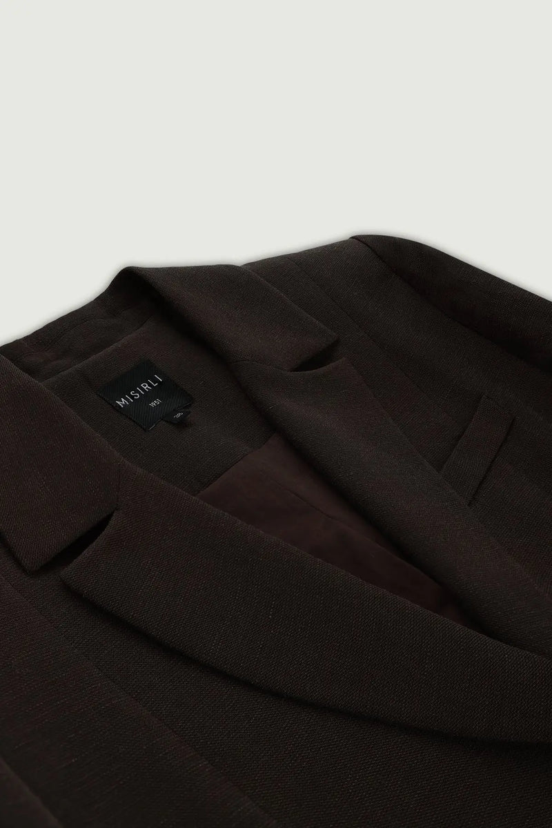 Acı Kahve Çift Düğmeli Kadın Blazer Ceket