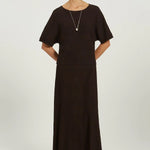 Acı Kahve Nervür Çizgili Yarasa Kol Bluz  Mısırlı