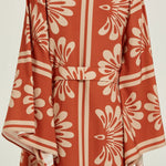 Kahverengi Bej Kuşak Detaylı Kadın Kaftan  Mısırlı 1951
