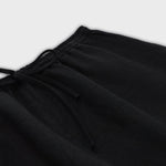 Siyah Beli Bağcıklı Keten Kadın Pantolon  Mısırlı