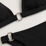 Siyah Halka Detaylı Üçgen Bikini Takımı  Mısırlı