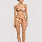 Kahve Soyut Desenli İnce Askılı Bikini Takımı  Mısırlı