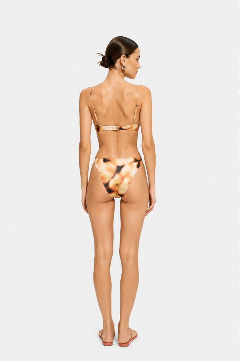 Kahve Soyut Desenli İnce Askılı Bikini Takımı  Mısırlı