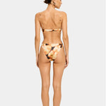 Kahve Soyut Desenli İnce Askılı Bikini Takımı  Mısırlı
