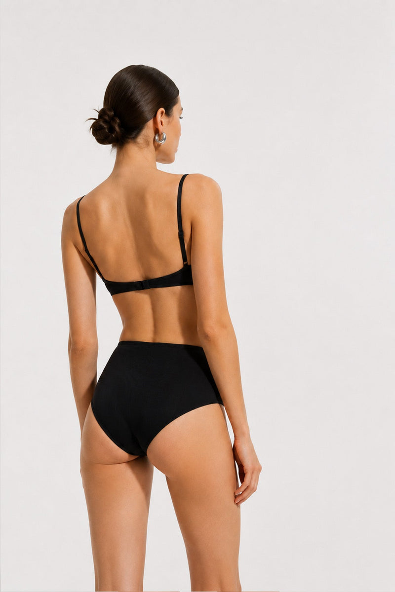 Siyah Klasik Balenli Bikini Takımı  Mısırlı