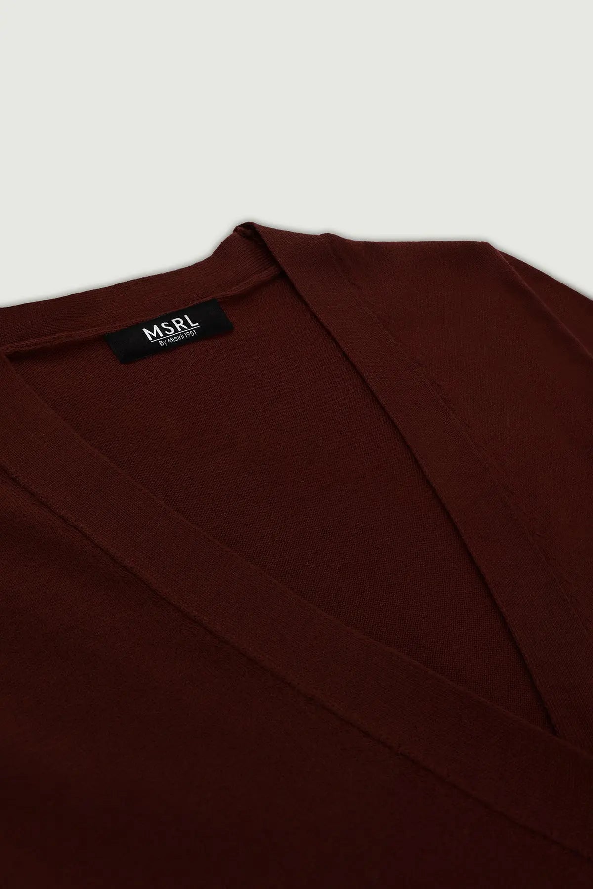 Mürdüm V Yaka Ön Cepli Oversize Kadın Hırka  Mısırlı 1951