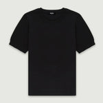 Siyah Rib Detaylı Kadın T-Shirt  Mısırlı 1951