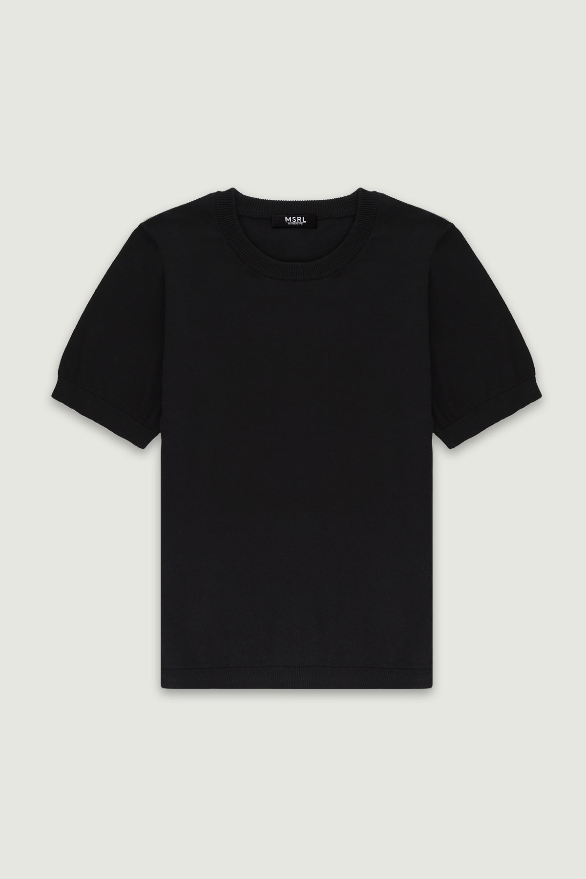 Siyah Rib Detaylı Kadın T-Shirt  Mısırlı
