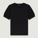 Siyah Rib Detaylı Kadın T-Shirt  Mısırlı