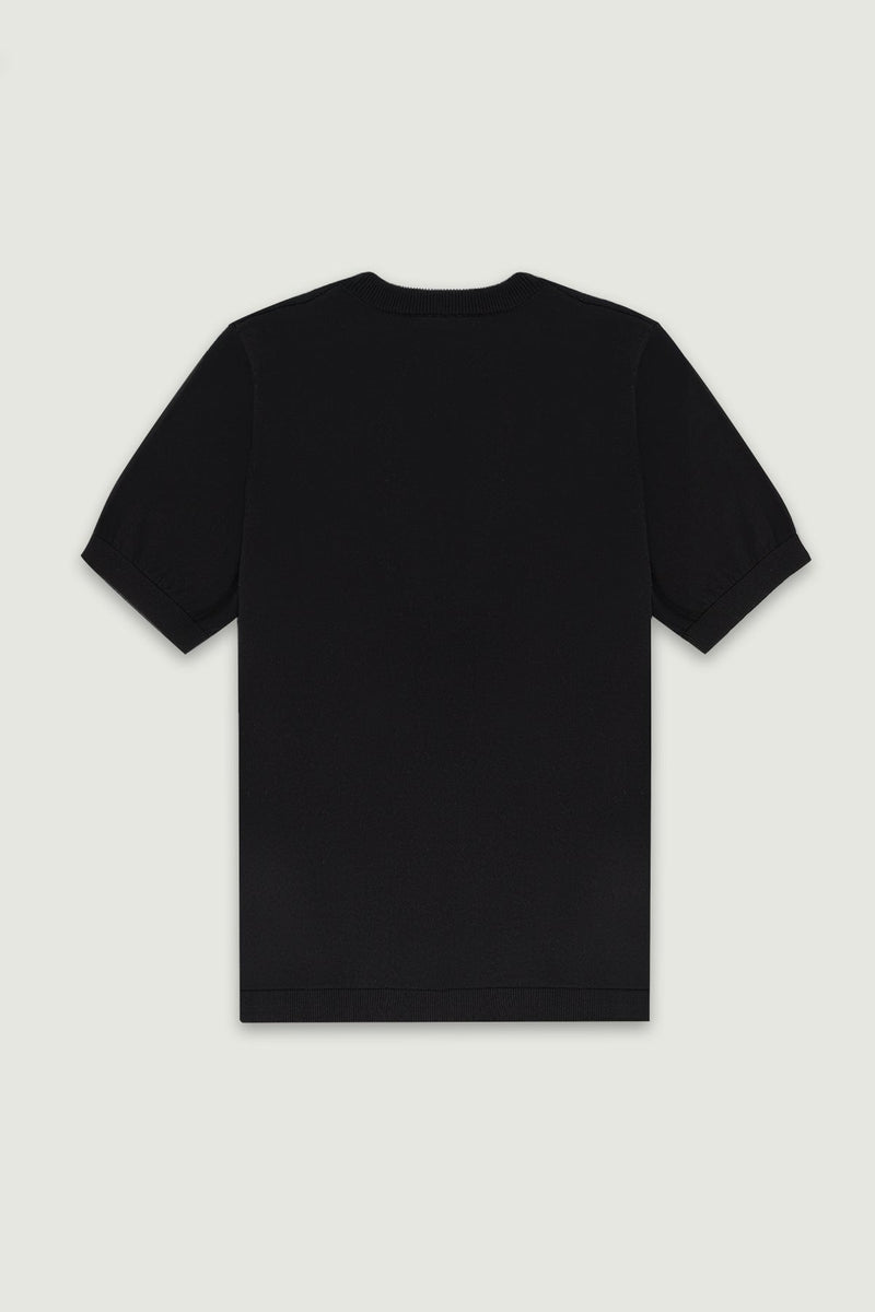 Siyah Rib Detaylı Kadın T-Shirt  Mısırlı